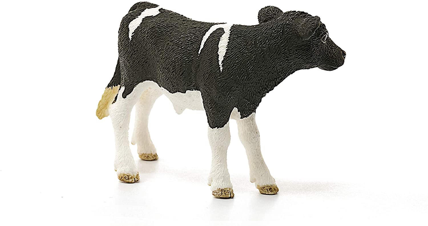 Holstein Calf figurine showing a black and white young cow standing on a white background with detailed textures.