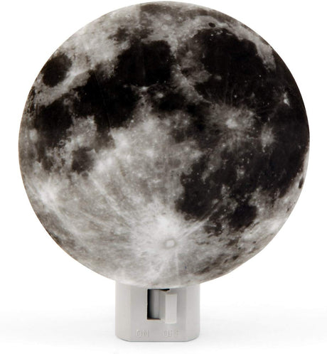 Moon Nightlight with realistic 3D printed moon image, manual switch, perfect for bedrooms or dark hallways.