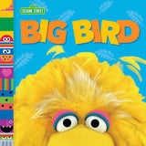 Sesame St Friends: Big Bird board book cover featuring Big Bird’s bright yellow feathers and friendly eyes on blue background.