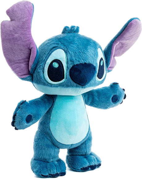 Stitch plush stuffed toy with blue and purple soft fabric, perfect cuddle companion for kids and collectors.