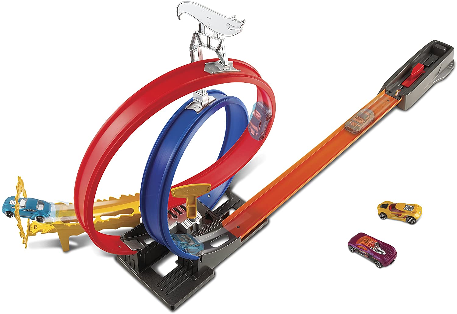 Pista doble best sale looping hot wheels