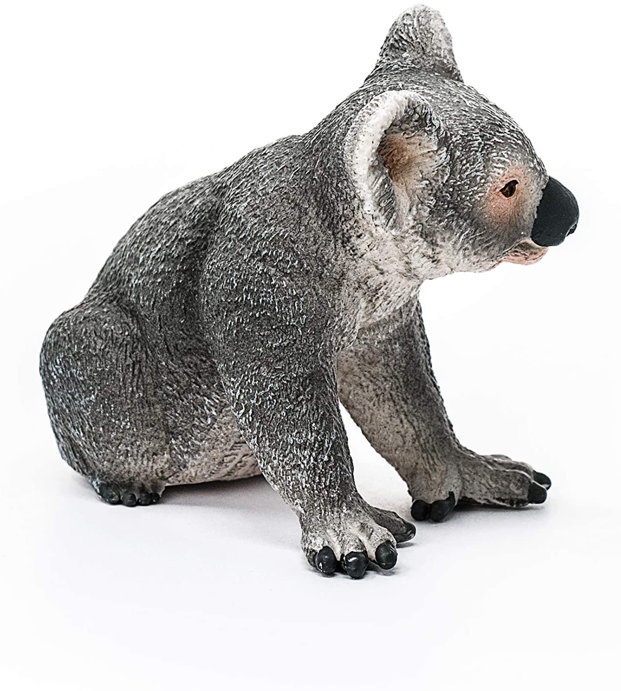 Koala figurine showing detailed gray fur texture and realistic features in a sitting pose, perfect for kids 3-8 years.