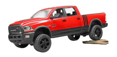 Red Ram 2500 Power Wagon toy truck with four doors, off-road tires, and detailed body in 1:16 scale.