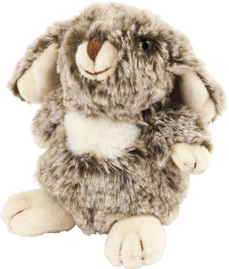 Hug a Bunny Kit featuring a soft, plush, gray and white bunny perfect for kids aged 3 and up.