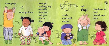 Eyes, Nose, Fingers & Toes showing toddlers joyfully moving their arms up, down, clapping, and exploring body movements.