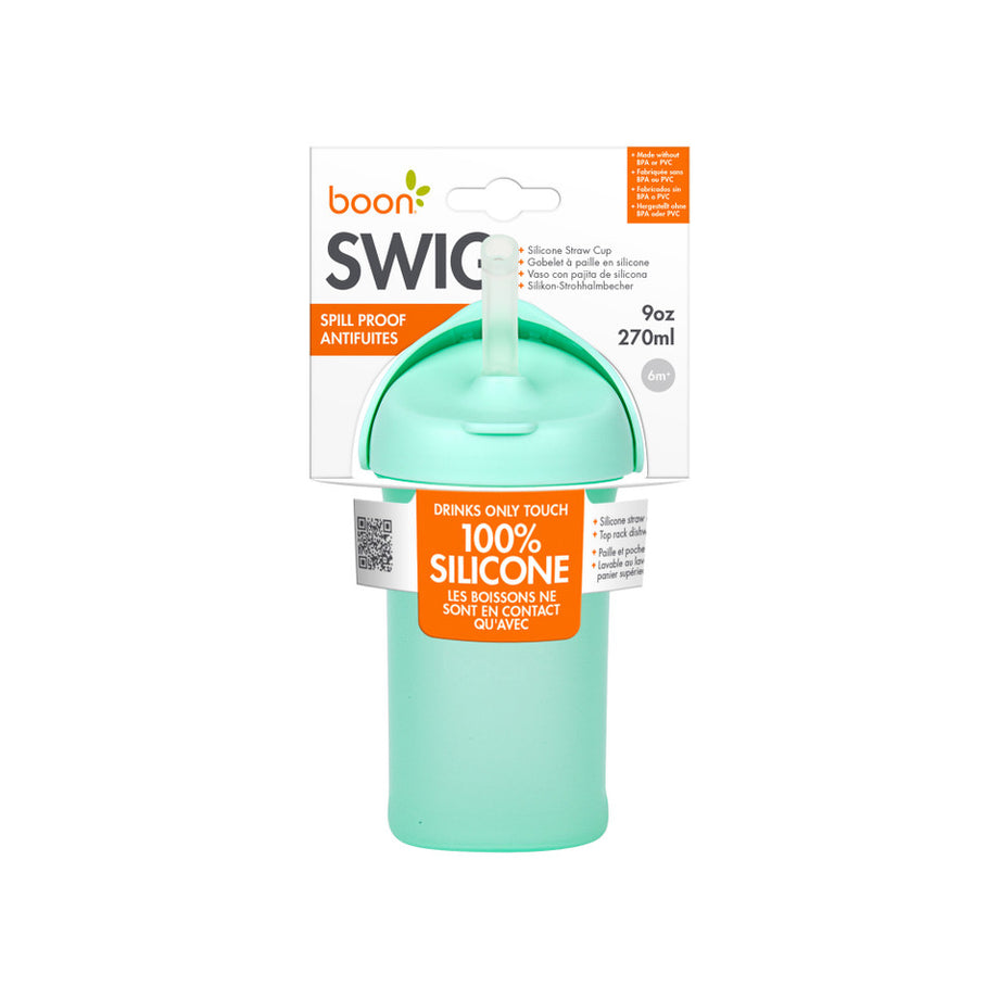 Swig Silicone Straw Cup, 6m+, Pink, 9 oz (270 ml)