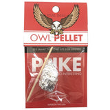 Owl Puke Pellet educational science kit with owl pellet and dissecting stick in clear packaging