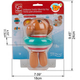 Swimmer Teddy Wind-Up toy in packaging, colorful bear with inflatable ring, safe for bath time play for ages 1 and up.