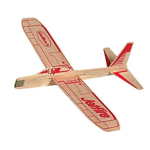 Jet Fire Balsa Gliders wooden model plane with red markings, lightweight and easy to assemble for outdoor fun.