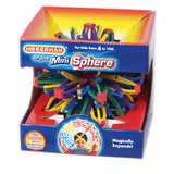 Hoberman Sphere Mini toy in packaging, colorful expandable and contractible sphere for kids ages 4 and up.
