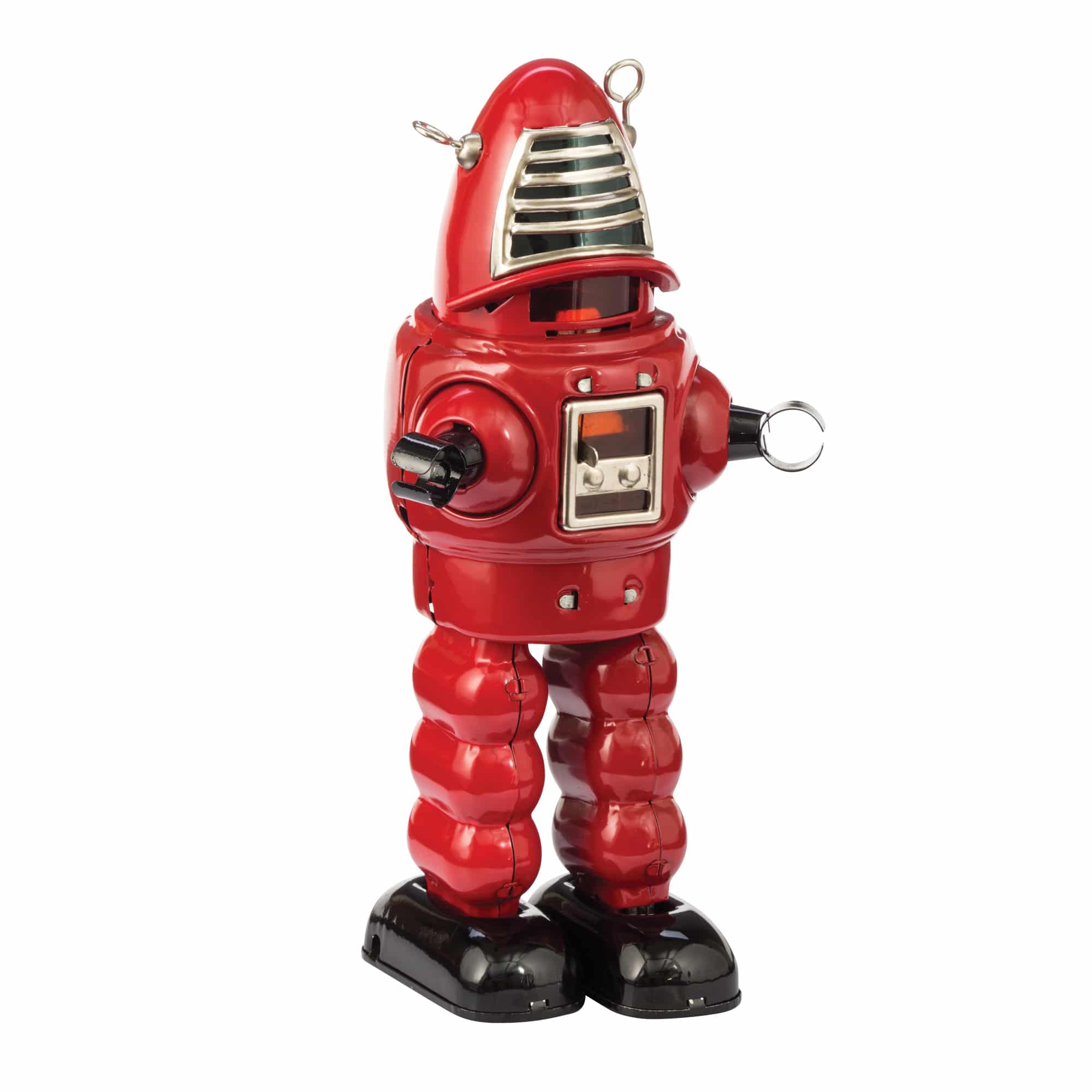 Robot - Mechanical Walking Tin Robot - Planet Robot (sparkling) Red Ha Ha  Toy MS430R