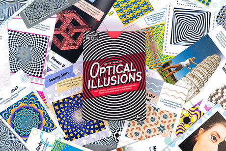 Optical Illusions product with 50 mind-bending images and patterns designed to challenge and entertain all ages.