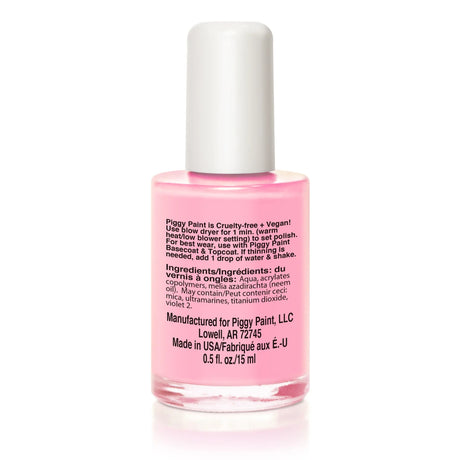 Nail Polish Muddles the Pig in pastel pink, non-toxic, cruelty-free, vegan, water-based, safe for kids and pregnancy.