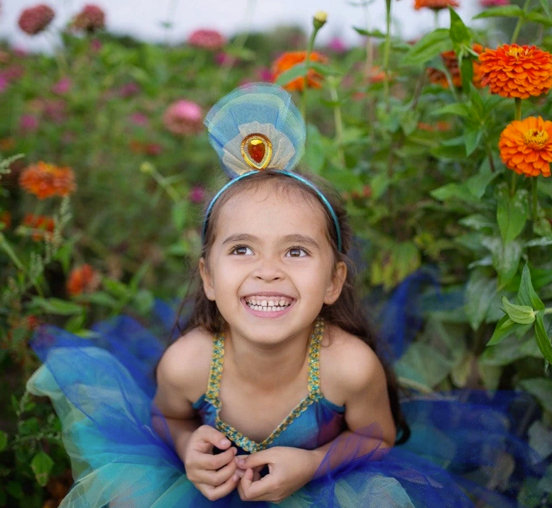 Pretty Peacock Dress & Headband