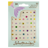Nail Stickers | Mermaids featuring 50 colorful underwater-themed stickers and rhinestones for kids aged 3 and up.