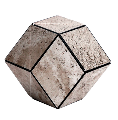 Shashibo | Moon magnetic puzzle cube with moon surface design that transforms into over 70 geometric shapes.
