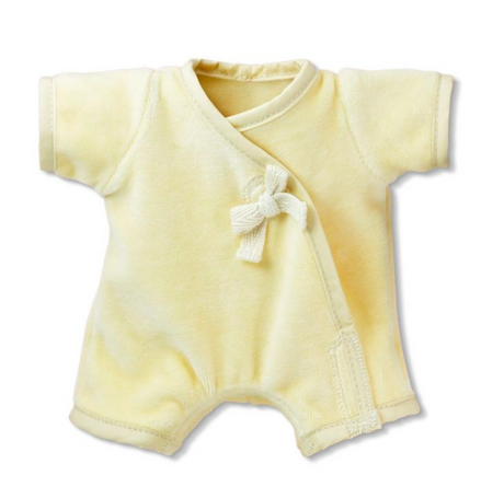 Organic Baby in Yellow soft removable onesie made from 100% GOTS certified organic cotton for safe playtime.