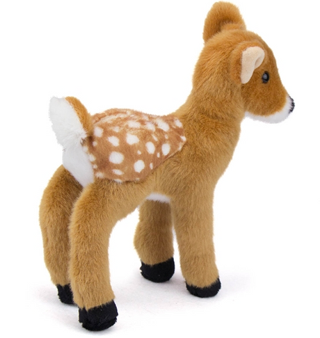 Fawn Glory plush toy with soft kohair fur and realistic spotted design, perfect for cuddling and playtime.