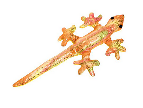 Colorful orange and yellow sand-filled lizard toy, 6 to 12 inches, sold individually, Reptile Sand Animal product.