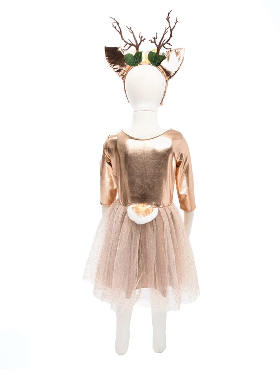 Woodland Deer Dress & Headband | Size 5-6