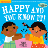 Indestructibles: Happy & You Know It baby book with bright illustration of children clapping hands, chew proof and washable.