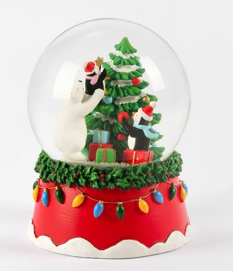 Polar Bear & Penguins Snowglobe