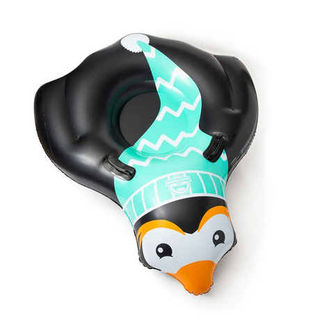 Snow Tube | Penguin with a friendly face, winter hat, comfort-grip handles, and durable PVC for smooth snow rides.