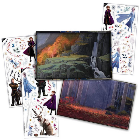 Colorforms Frozen set with repositionable character and nature shapes for creative play and storytelling featuring Frozen scenes.