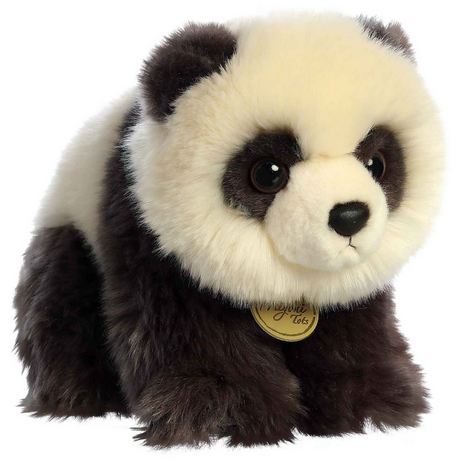 Realistic Stuffed Panda Cub 9 Inch Miyoni Plush with soft fur and lifelike features, perfect for panda lovers and collectors.