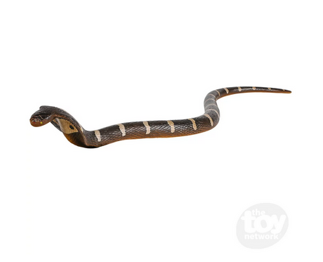 Cobra Rubber Snake 26-inch realistic toy with durable rubber exterior and soft poly fill for kids aged 3 and up.