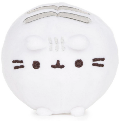 Pusheen Round Squishy in white, soft plush with embroidered cute face, perfect for kids and Pusheen lovers.