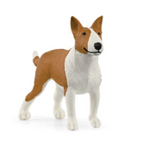 Bull Terrier figurine with brown and white coloring, detailed texture, and realistic lifelike design.