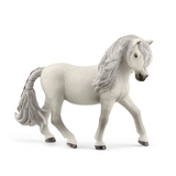 Island Pony Mare figurine with shiny white coat and silver mane showing friendly Icelandic pony details.