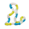 Imagine Tangle fidget toy with latex-free rubberized textured bumps in bright blue, yellow, and clear colors.
