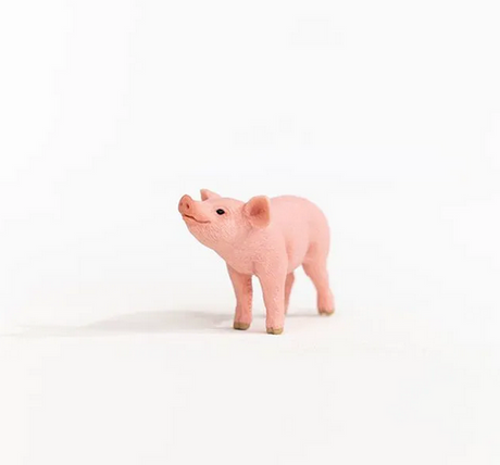Piglet figurine toy with detailed bristled skin and curly tail, perfect for imaginative play for kids ages 3 and up.