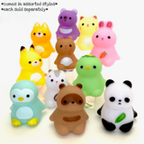 Little Animal Figure assortment showing colorful, pocket-sized animal figurines in various styles and colors.