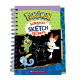 Pokemon Secret Scratch Art book with stylus, featuring Grookey, Scorbunny, Sobble, and Pikachu to reveal and draw.