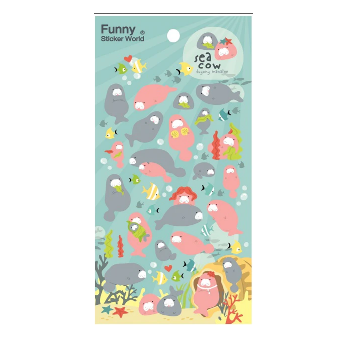 Manatee Puffy Stickers