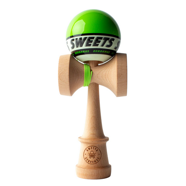 Kendama Starter Green with beech wood, metal spinner bead, and bright green ball for beginners aged 8 and up.