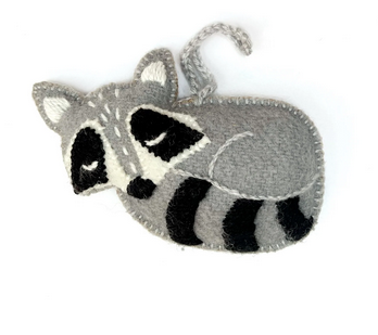 Raccoon Felt Ornament