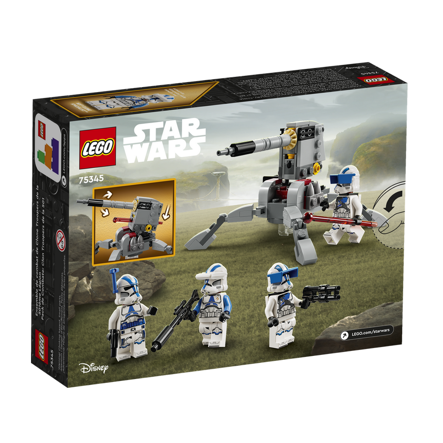 LEGO Star Wars 501st Clone Troopers Battle Pack Toy Set, Buildable AV-7  Anti Vehicle Cannon, with 4 Clone Trooper Minifigures, Portable Travel Toy