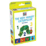 The Very Hungry Caterpillar Card Game box featuring counting caterpillar and colorful fruit cards for kids ages 3 and up.