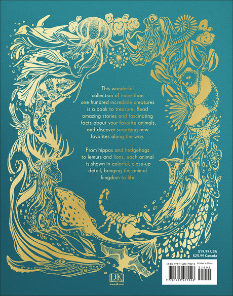 Back cover of Anthology of Intriguing Animals with detailed illustrations and animal facts described in text.