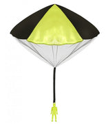 Parachute Man | Glow with neon yellow parachute and black netting, designed to glow in the dark for fun outdoor play.