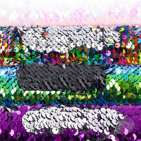 Sequin Snake 26in showing colorful reversible flip sequins in assorted bright colors and sparkling textures.