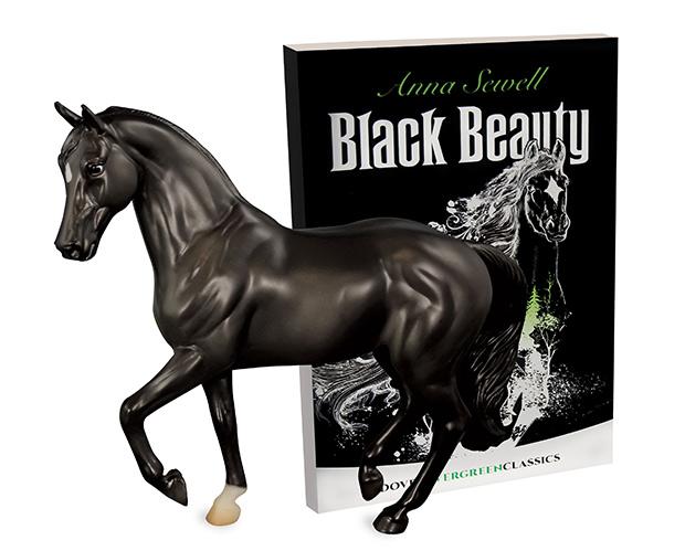 Black Beauty w/Book features a 1:12 scale Black Beauty model with the classic Anna Sewell book.