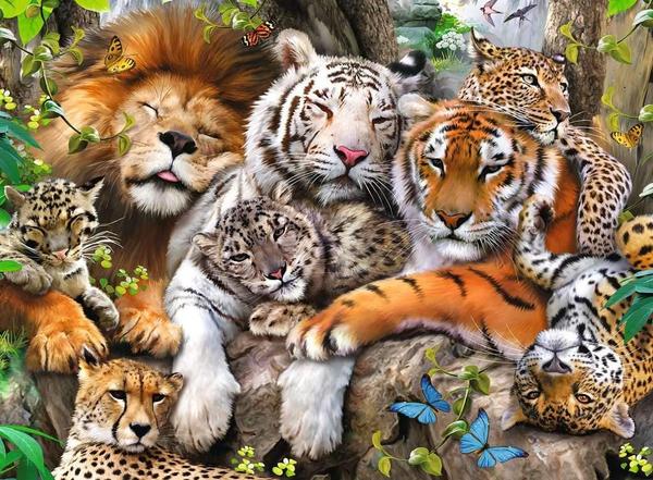 200pc Big Cat Nap Puzzle