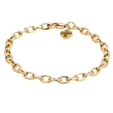 Gold Bracelet Chain featuring a 7.5" adjustable base metal chain with a heart charm tag reading "Charm It!