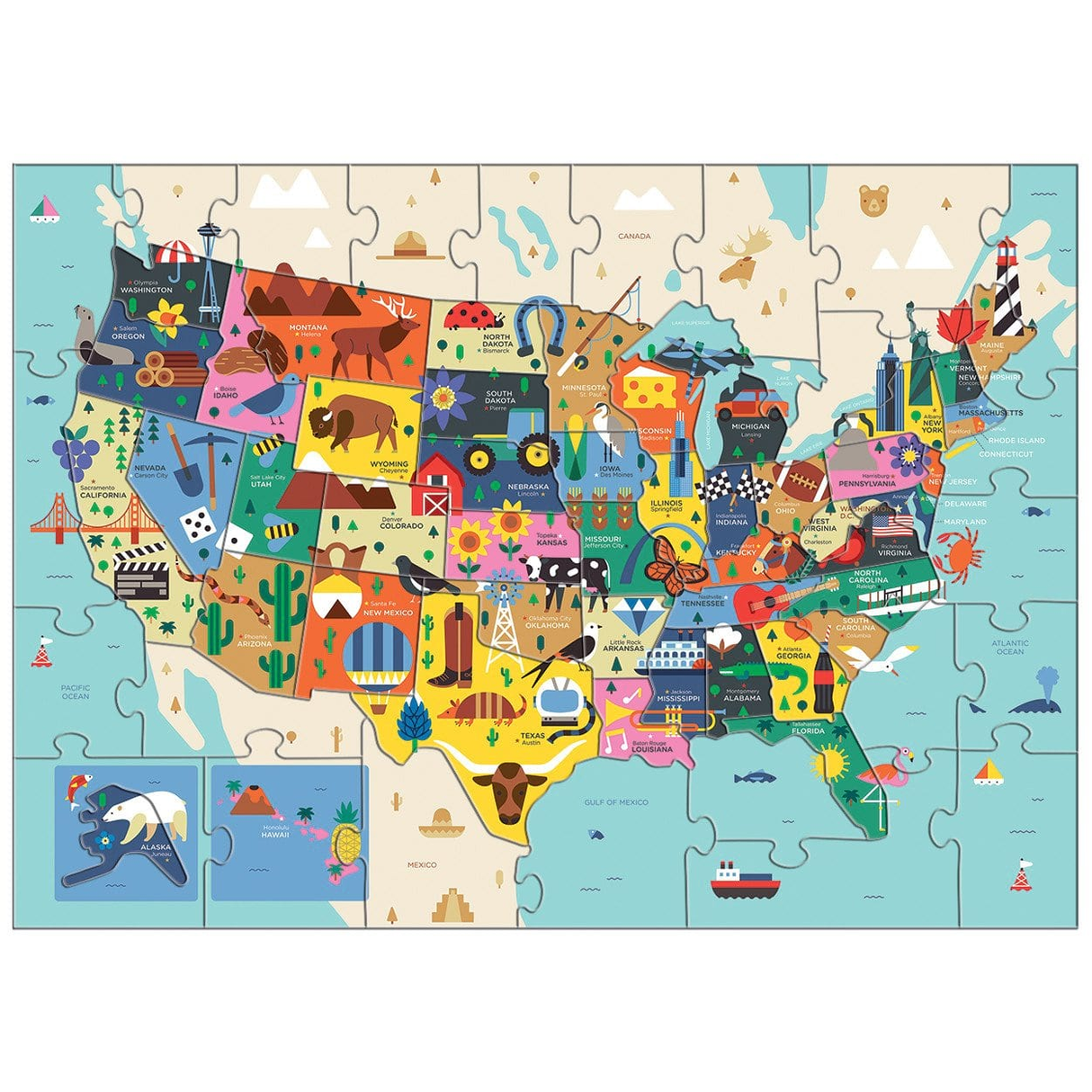 70pc USA Map Puzzle