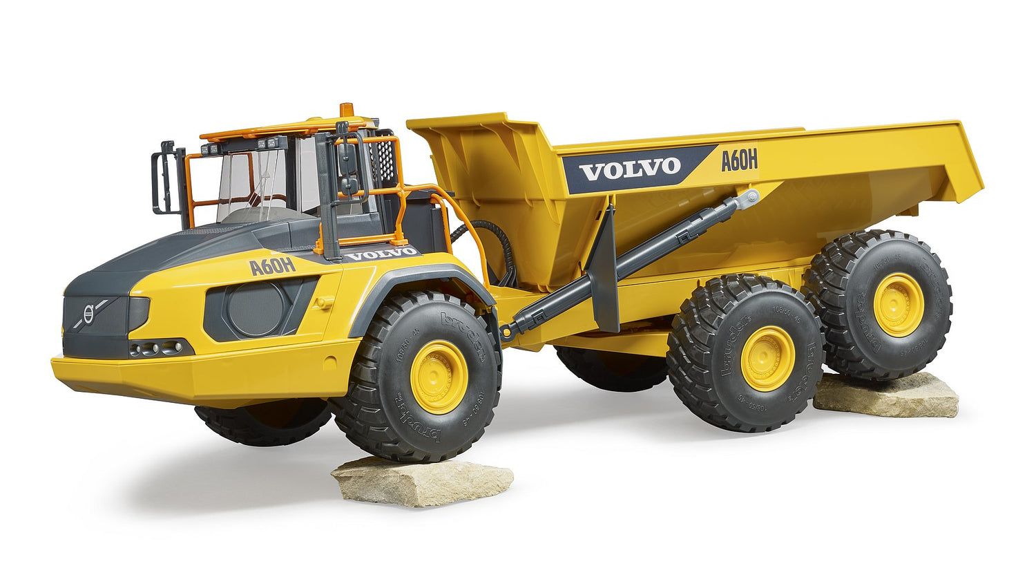 Volvo A60H Hauler model with articulated steering and large balloon tyres for off-road construction tasks.